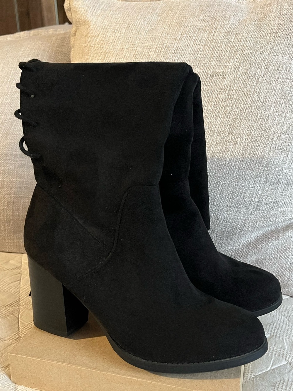 Black Suede Knee High Boots Size 6